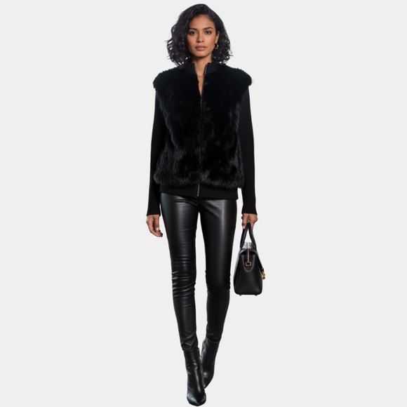 ADRIENNE LANDAU Rabbit Jacket - Picture 1 of 10